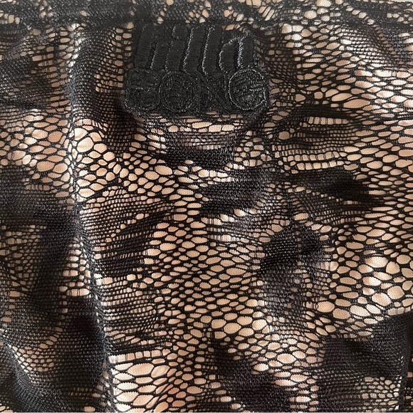 NWT BILLABONG Nayla Tie Side Black Floral Lace Bikini Bottom with Nude Lining - Picture 4 of 6